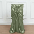 Tableclothsfactory Eucalyptus Sage Green Silky Satin Universal Chair Covers Fits All Type of Chairs Event Dinning Slipcover for Wedding Party