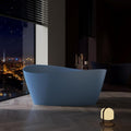 68' Edeyeu Stylish Freestanding Bathtub - Modern Soaker Tub, Extra Deep Freestanding Bathtubs, Durable PMMA Stand Alone Tub, Contemporary Solid Surface Bathtub for Luxurious Bathroom Spa Blue