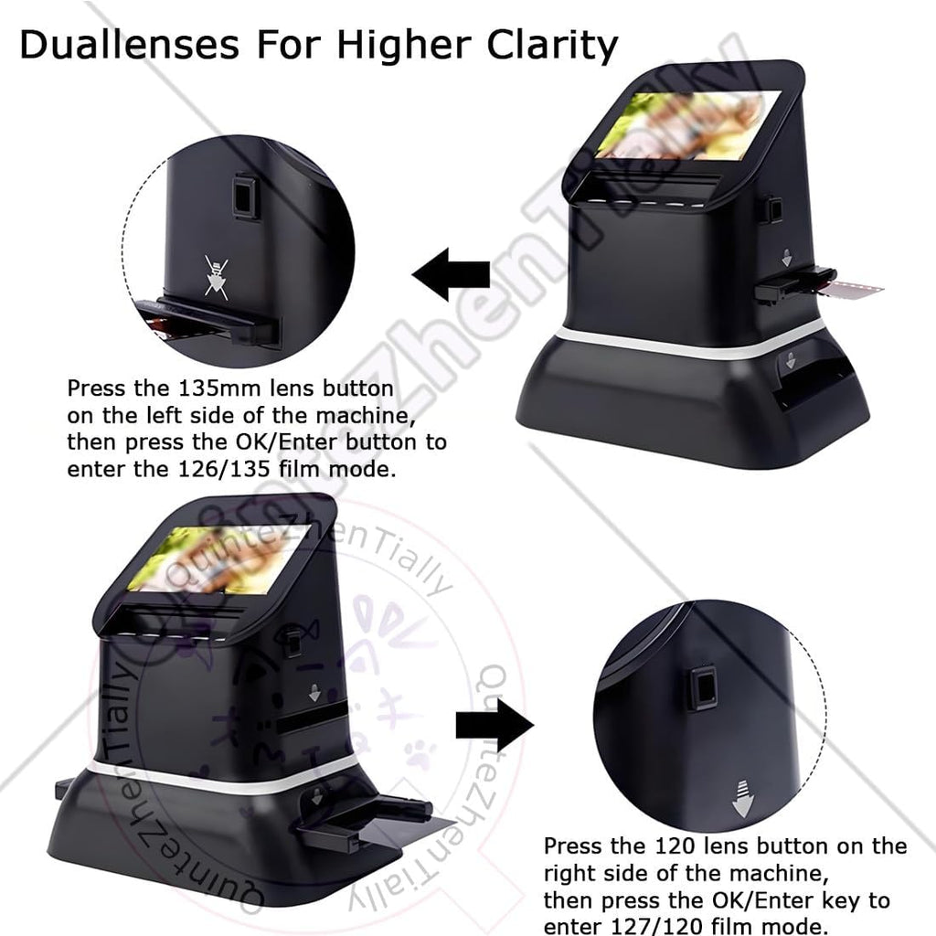 Digital Film Scanners,4.3' Digital Slide Scanner,22 Million Pixels Film Scanners,with 128mb Memory,Supports 5 Specifications 120 Films,for Old Photo Slides & Films