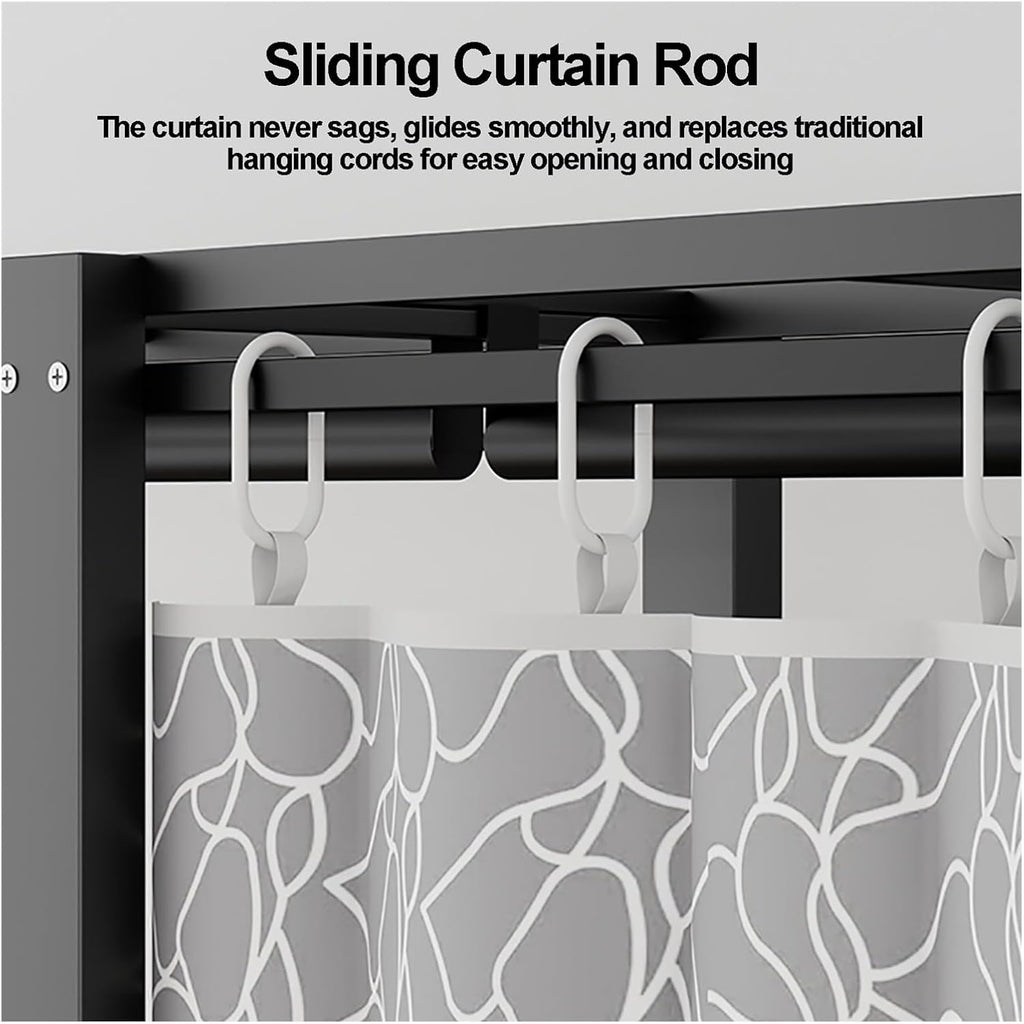 Metal Wardrobe Closet With Cover Clothes Rack Freestanding Metal Garment Rack For Hanging Clothes Foldable Clothes Coat Storage Organizer With Shelves(Pink1,110cm/43.3inch)