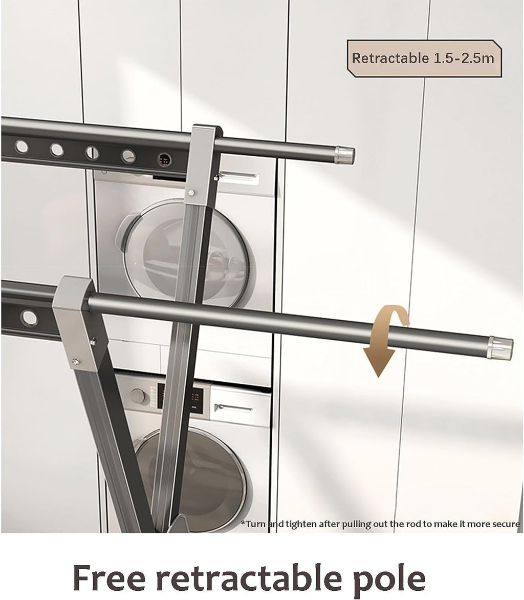 Clothes Drying Rack Adjustable Clothes Drying Rack Folding Retractable Collapsible Free-Standing Clothing High Capacity Garment Floor
