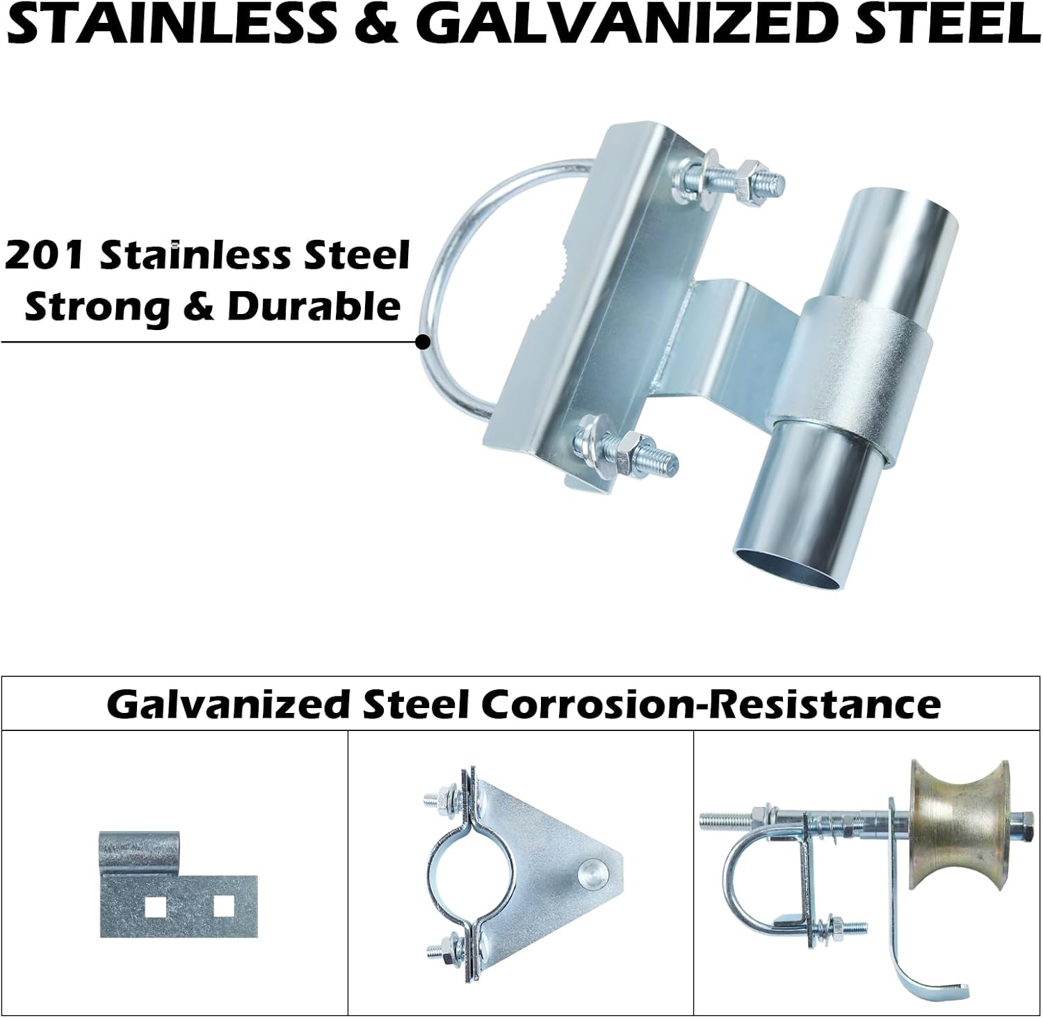 6' Wheels Rolling Gate Hardware Kit for Chain Link Gate | Sliding Gate Hardware | Sliding Gate Kit | Farm Gate Hardware