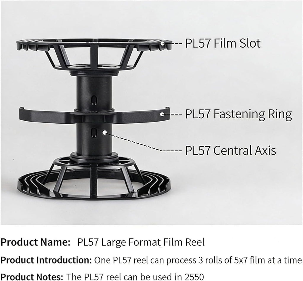Multi Format Darkroom Spiral Reel, Film Holder Camera Processing Accessories Kit, Stable Locking, for Hobbyists and Professionals (PL57)