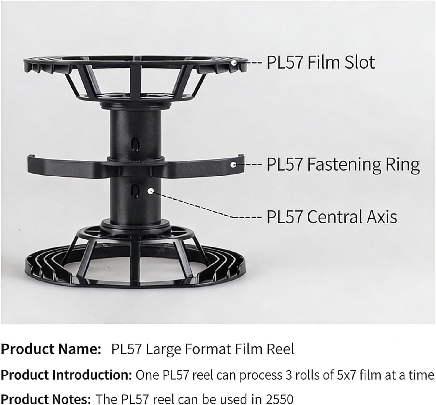 Multi Format Darkroom Spiral Reel, Film Holder Camera Processing Accessories Kit, Stable Locking, for Hobbyists and Professionals (PL45)