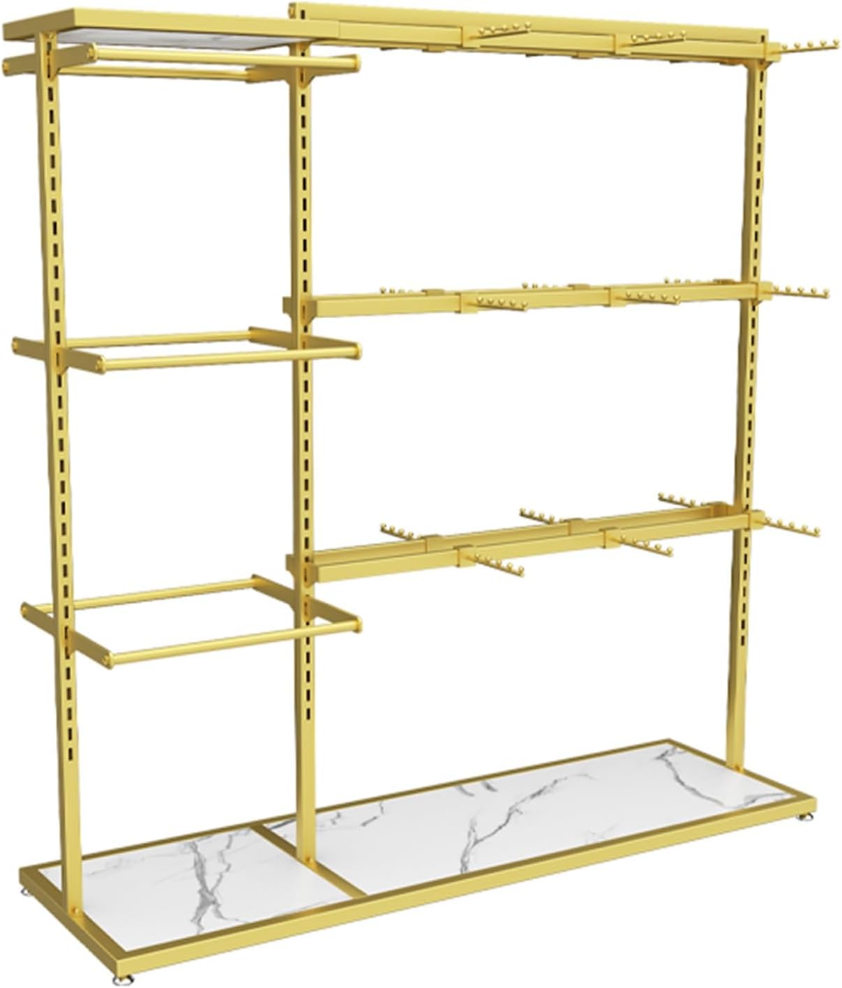 Floor Standing Organizer for Mall Retail Stores,Freestanding Underwear Panty Rack for Underwear Bra Shorts Jewelry Necklaces(Gold)