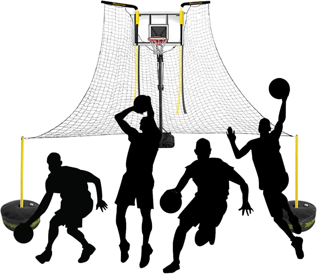 Basketball Rebounder Catcher Trainer Large for Wall Mounted Hoops/Traditional Pole, Automatic Basketball Return Net Guard, Outdoor Youth Adult Shooting Aid(Ball Return+Adult Gloves One Size)
