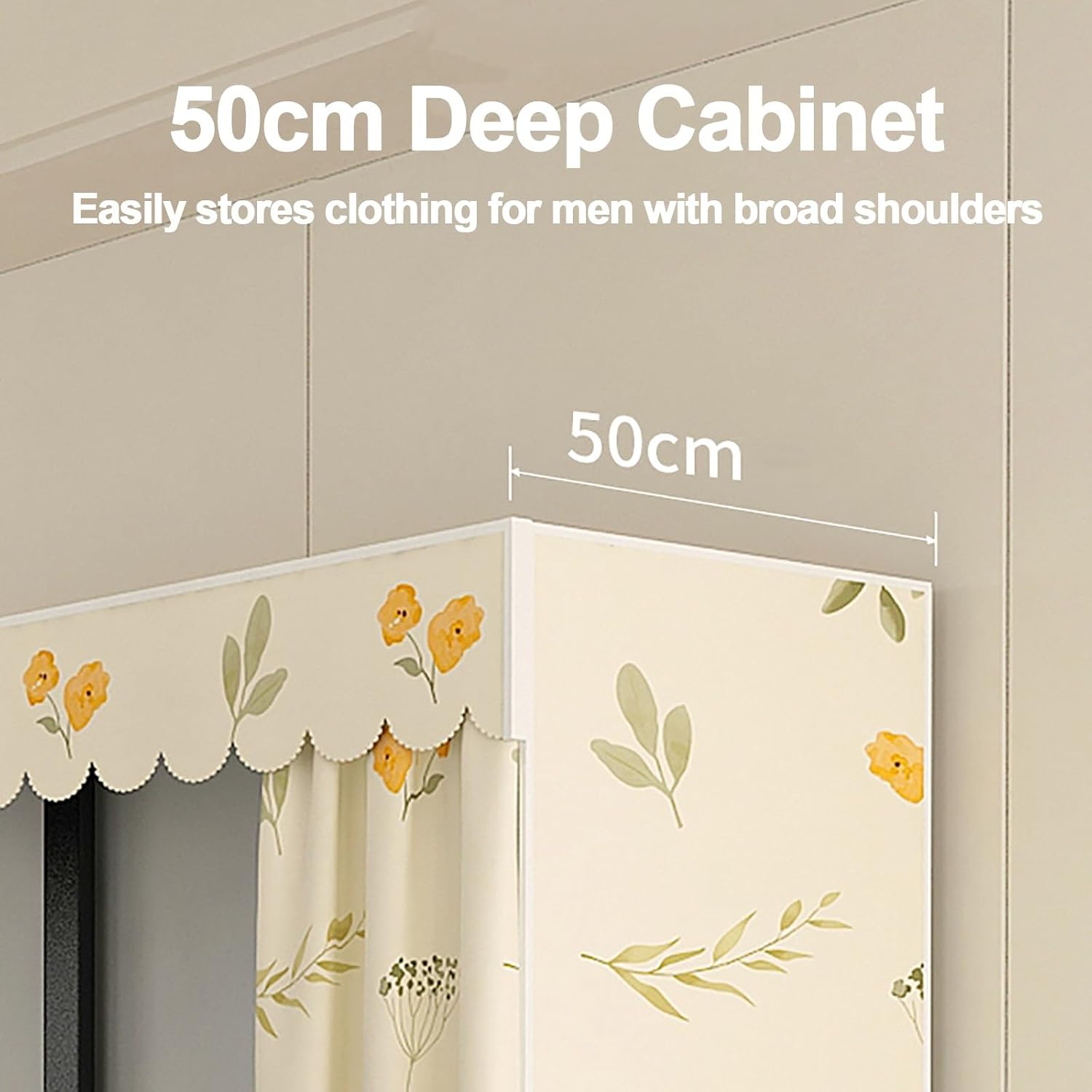 Foldable Portable Wardrobe Closet with Cover, Metal Garment Rack, Clothing Rack for Hanging Clothes, One-Piece Folding Base, Coat Storage for Bedroom(Blue1,150cm/59.1inch)