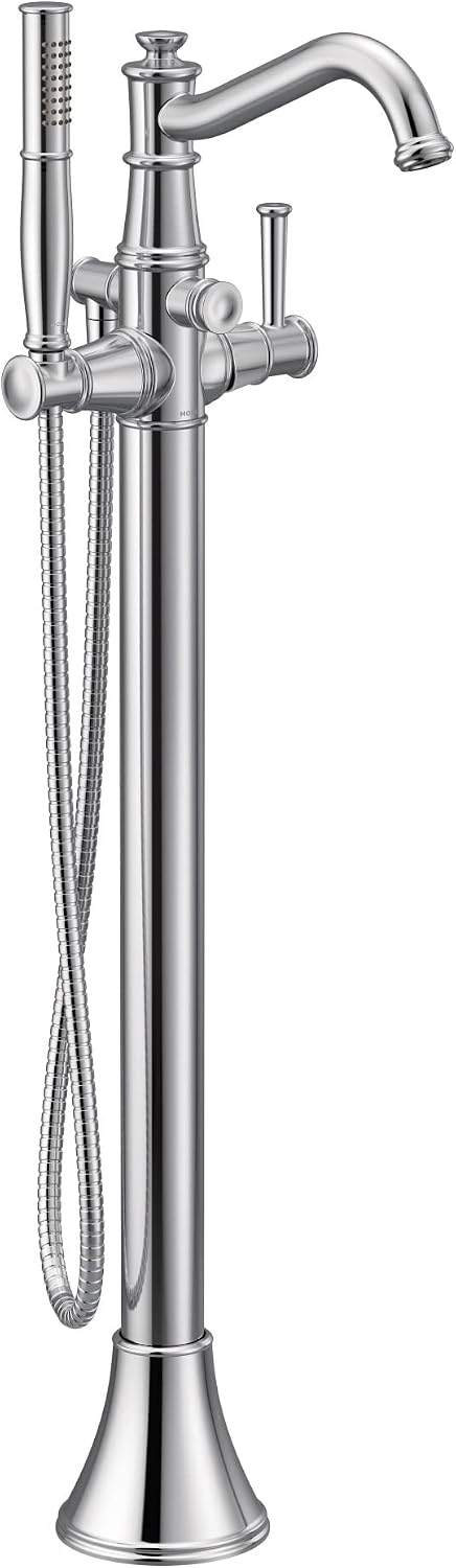Moen 9025 Belfield One-Handle Freestanding Floor Mount Tub Filler with Handshower, Chrome