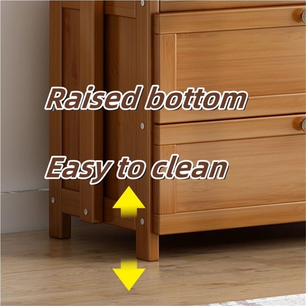 Modern Wooden Clothing Rack with Locker Door & 6 Hooks, Freestanding Coat Rack for Bedroom, Study, Dining Room, Dormitory - Stylish Space-Saving Solution (Yellow, 27.6'x11.8'x62.2')