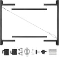 Adjust-A-Gate Full Frame Gate Fence Kit, Fits 36-60' Openings & Up to 5-6', Black - Heavy-Duty Outdoor Reinforcement & Accessories for Gates and Fences