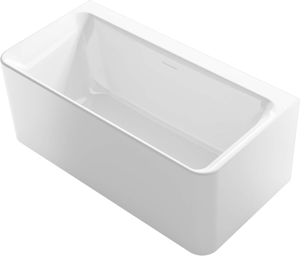 KOHLER Unwind 59-in X 30-in Seamless Back-to-wall Freestanding Bath