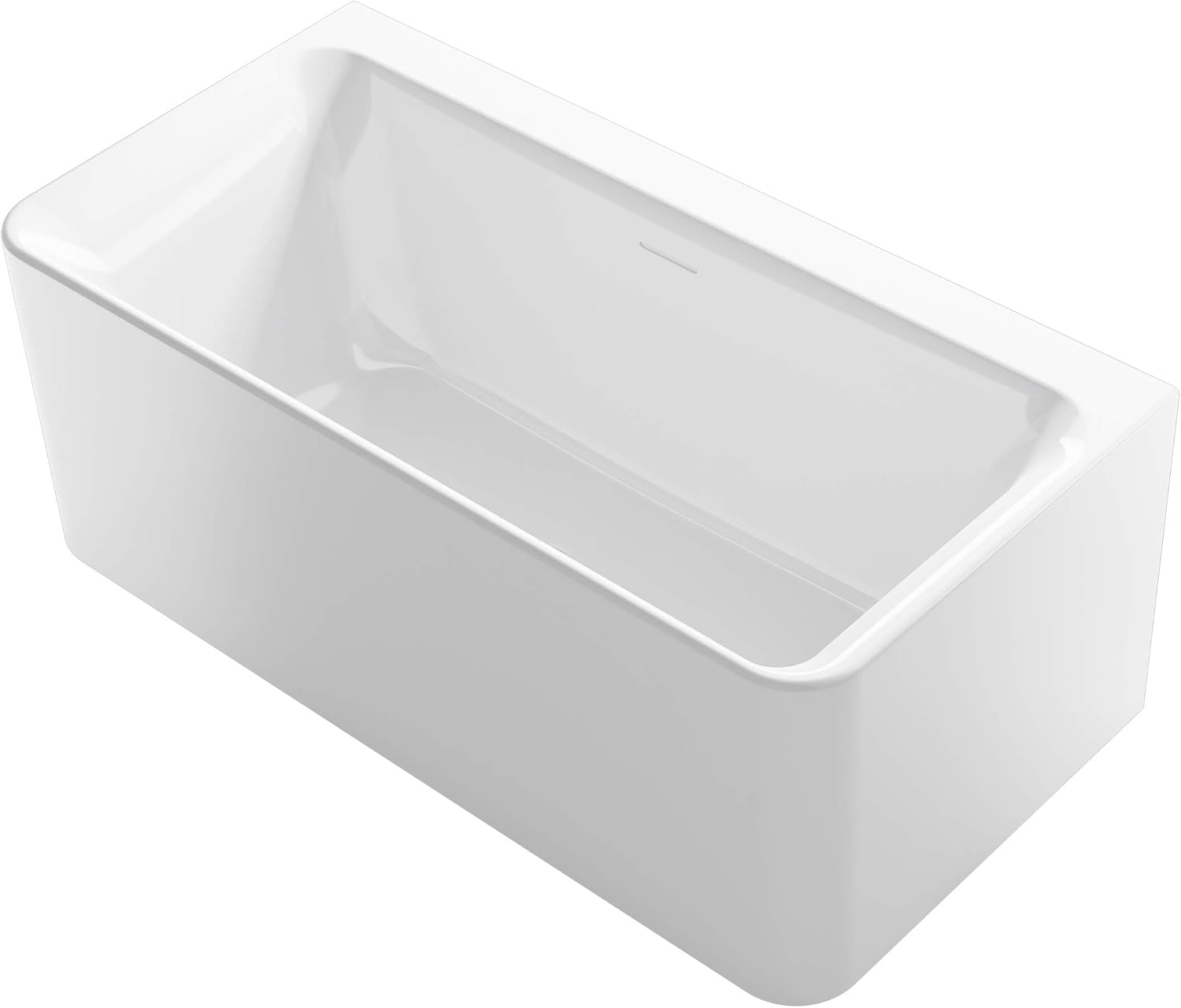 KOHLER Unwind 59-in X 30-in Seamless Back-to-wall Freestanding Bath