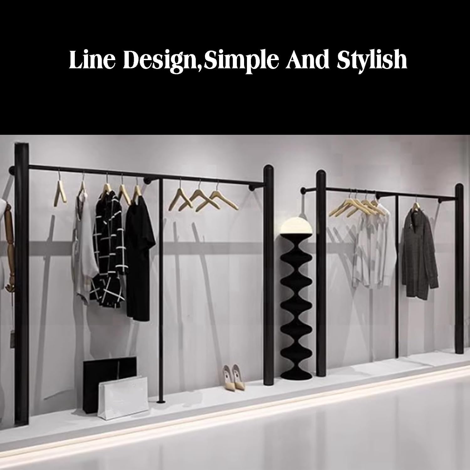 Freestanding Garment Rack Heavy Duty,Unique Closet Wardrobe,for Retail Restaurants and Home Storage(200x160cm)