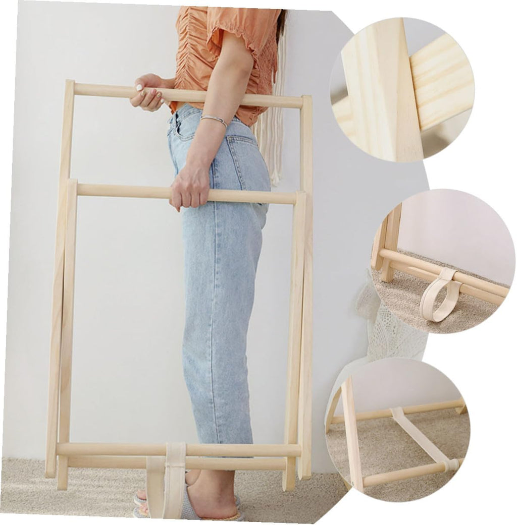 Happyyami Wooden Garment Rack Clothes Storage Stand with Shelves Practical Freestanding Coat Rack for Bedroom Entryway Organizer