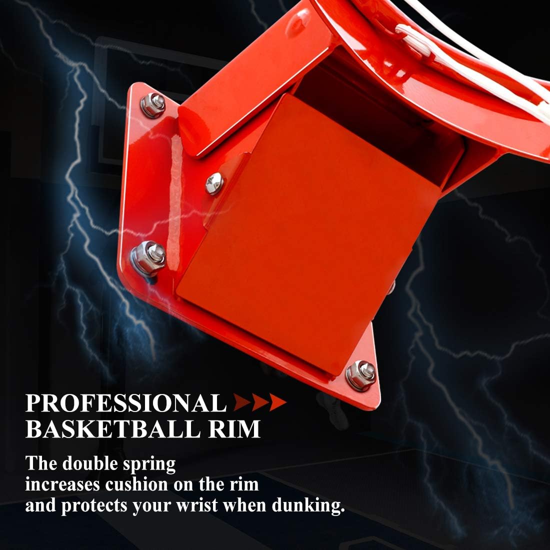 Heavy Duty Wall Mounted Basketball Rim, 18 inch Professional Hanging Basketball Goal Fits Indoor and Outdoor Wall