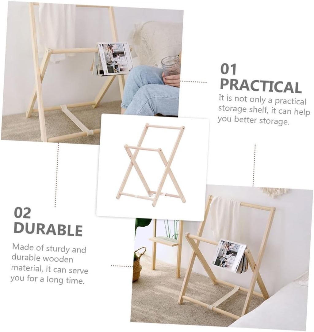 SHINEOFI Wood Coat Stand Clothes Storage Rack Freestanding Solid Wood Garment Rack for Bedroom Entryway with Multi-hook Design