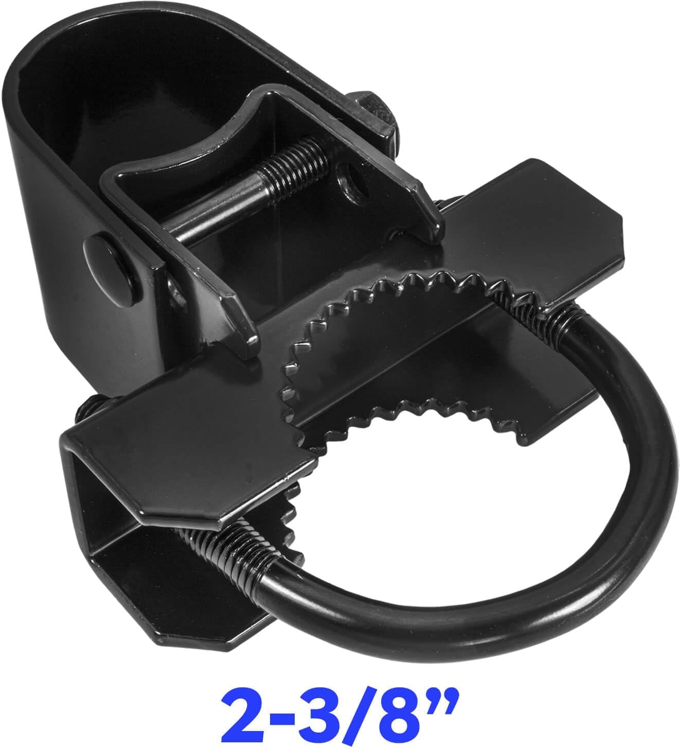 Black Chain Link Fence 2-3/8' x 1-5/8' or 1-7/8' Bulldog Commercial Duty Gate Hinge - Powder Coated - Pressed Steel - CASE Qty 10