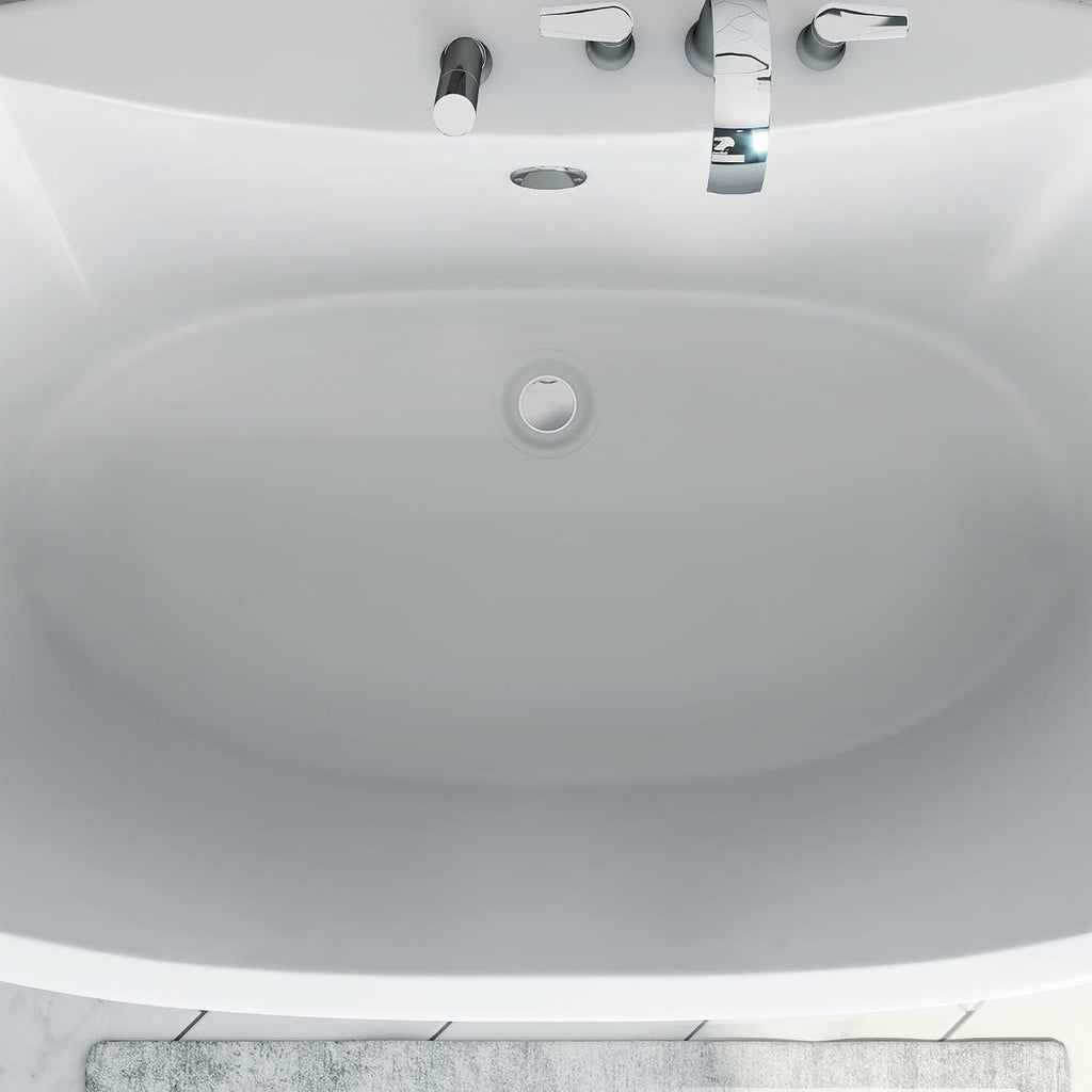 DreamLine Montego 60 inch L x 27 inch H White Acrylic Freestanding Bathtub