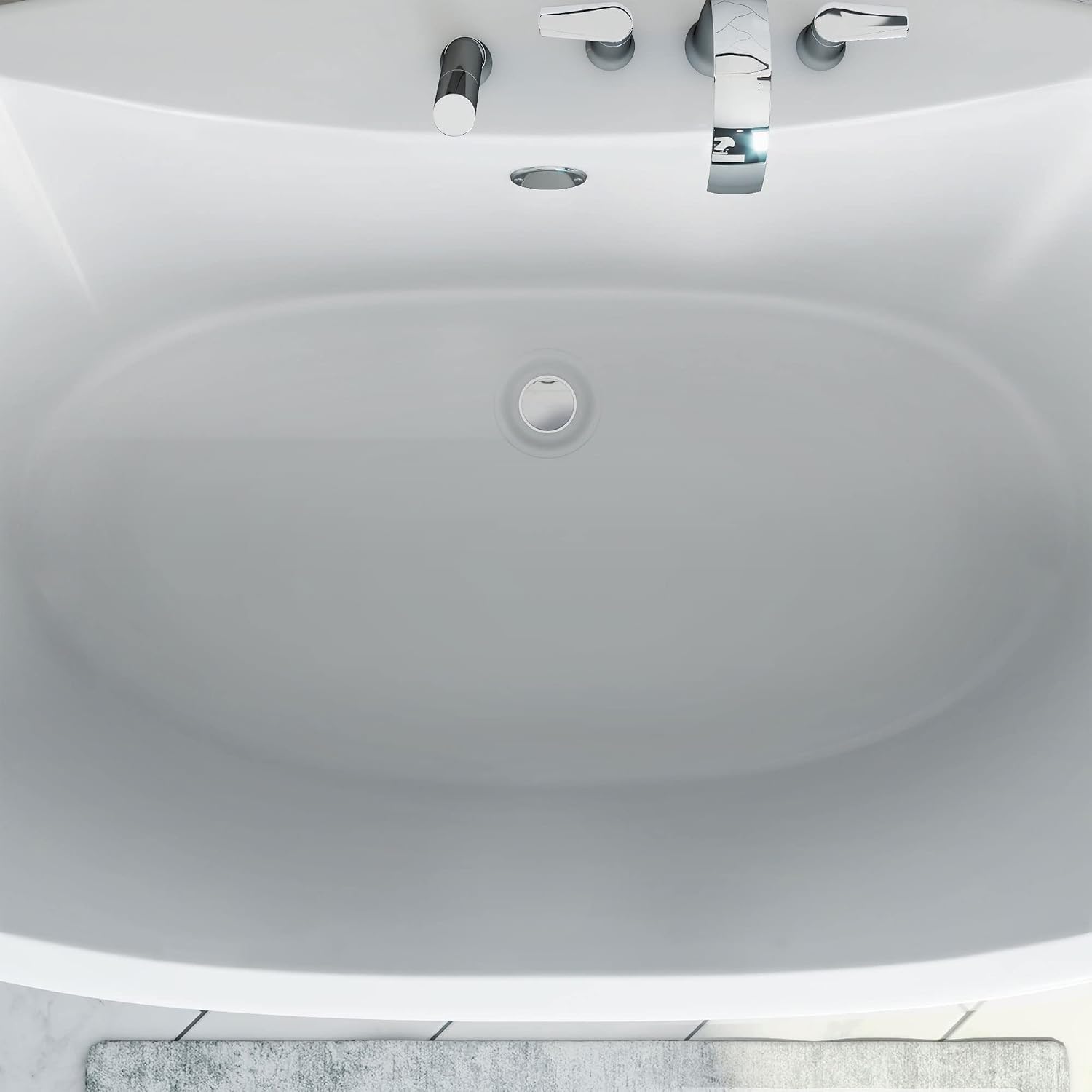 DreamLine Montego 60 inch L x 27 inch H White Acrylic Freestanding Bathtub