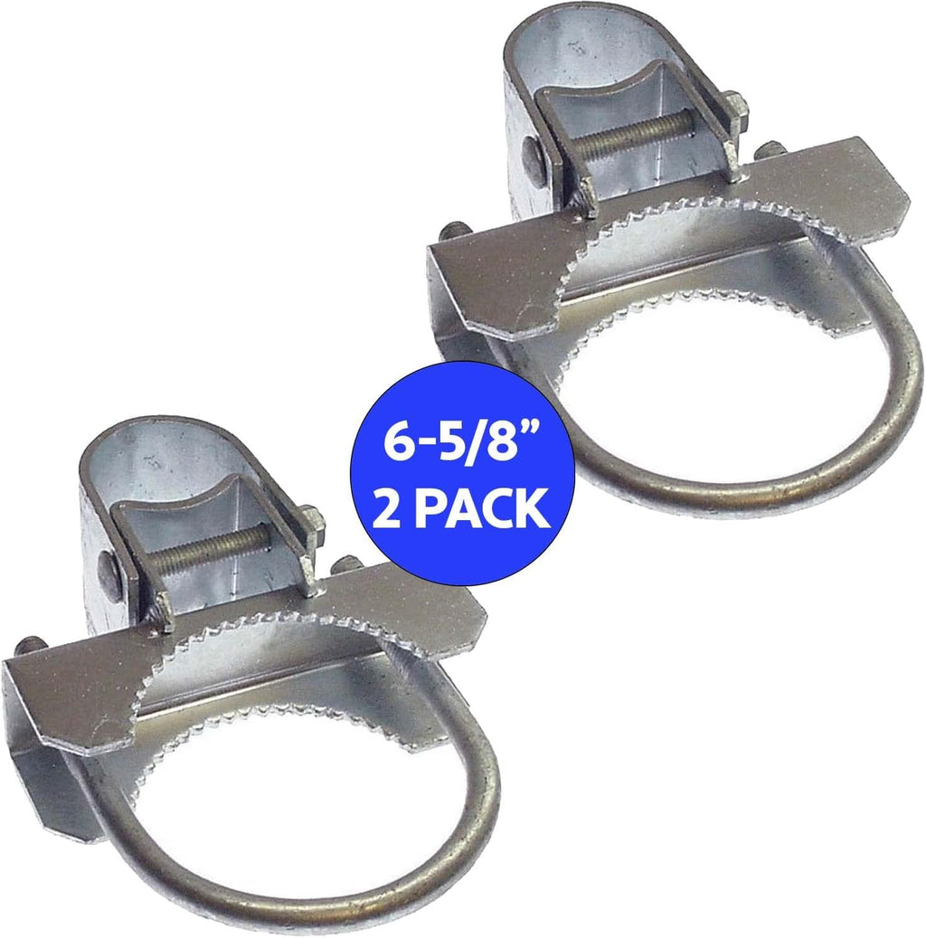 Chain Link Fence Bull Dog Commercial Duty Gate Hinge-for 6-5/8' Outside Diameter Gate Post/Pipe & 1-5/8 Thru 1-7/8' Gate Frames -Galvanized Chain Link Post Gate Hinge -Includes Nuts/Bolts (2 Pak)