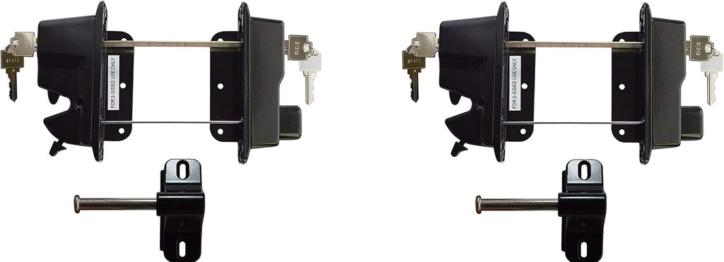 Keystone Black Zinc Diecast Metal Key Lockable Latch | 2-Sided | Keyed Alike | KLADV-M2-BK-KA (Pack of 2)