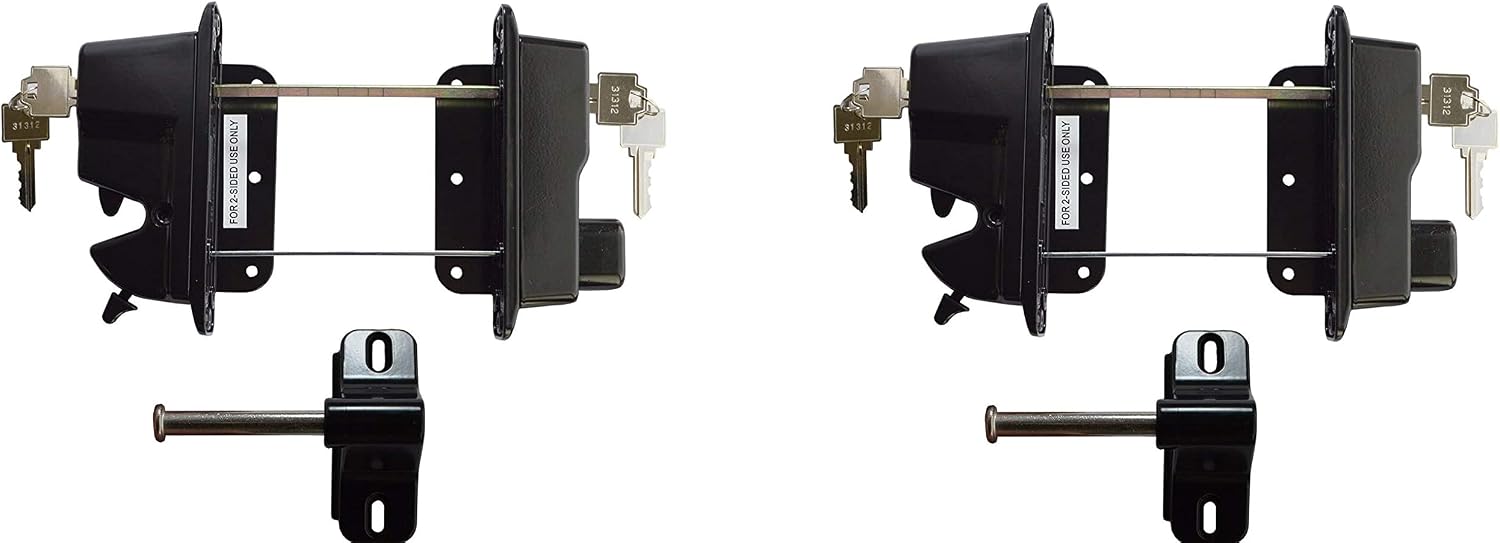 Keystone Black Zinc Diecast Metal Key Lockable Latch | 2-Sided | Keyed Alike | KLADV-M2-BK-KA (Pack of 2)