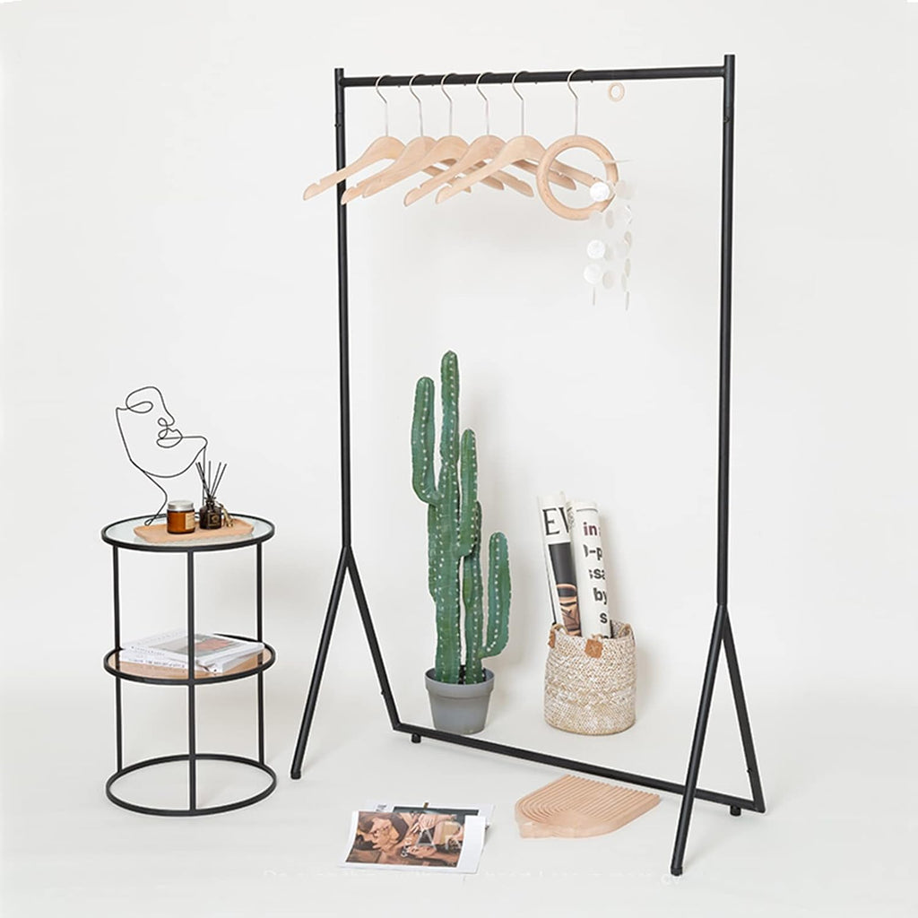 Garment Rack Floor-Standing Metal Clothing Rack Commercial Grade Heavy Duty Clothes Rails Freestanding Garment Rack for Bedroom and Living Room Easy to Assemble Coat Rack, Black(Size:100x40x160CM)