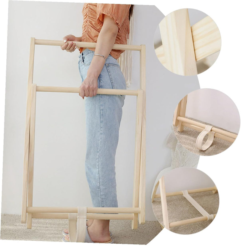 SHINEOFI Wood Coat Stand Clothes Storage Rack Freestanding Solid Wood Garment Rack for Bedroom Entryway with Multi-hook Design
