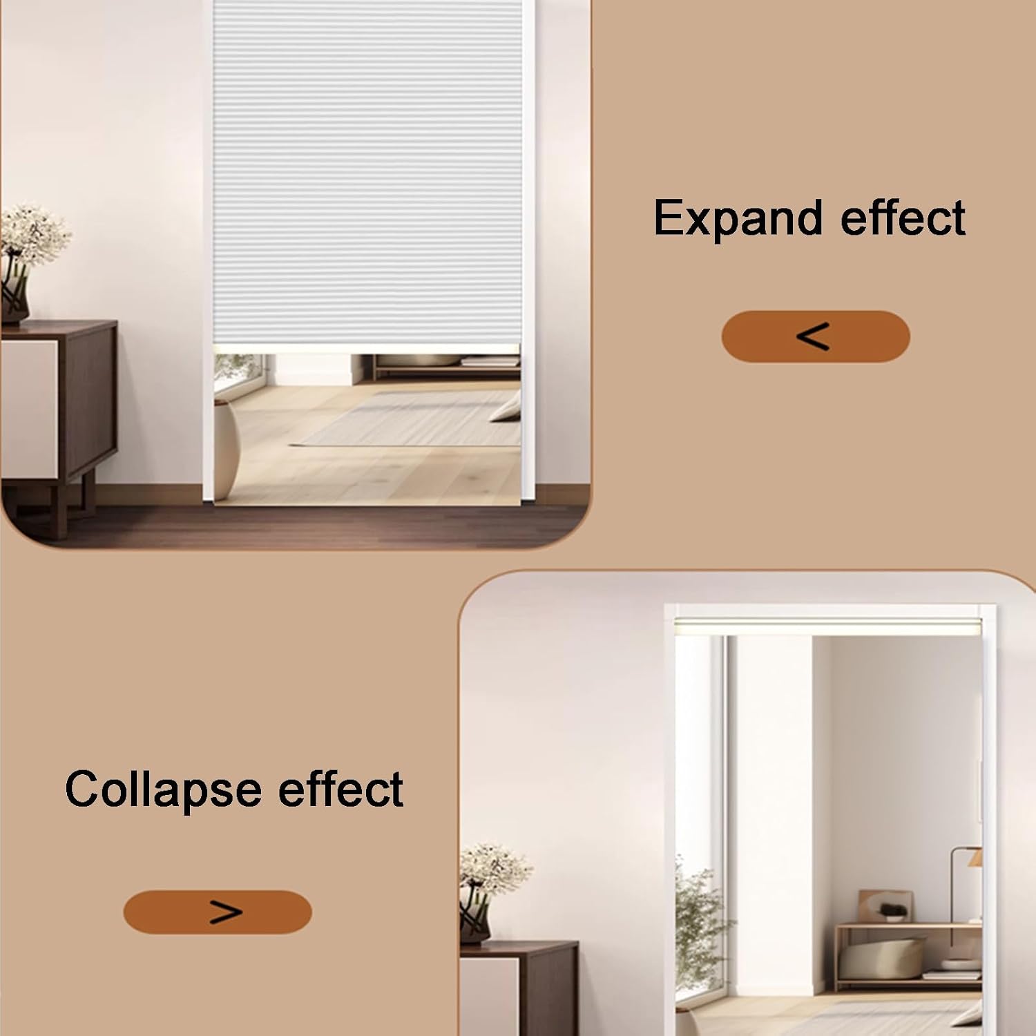 Interior Accordion Door, Sliding Closet Door with Aluminum Frame, Top Down Bottom Hallways Temporary Door for Bedroom, Bathroom(Yellow,160x180cm)