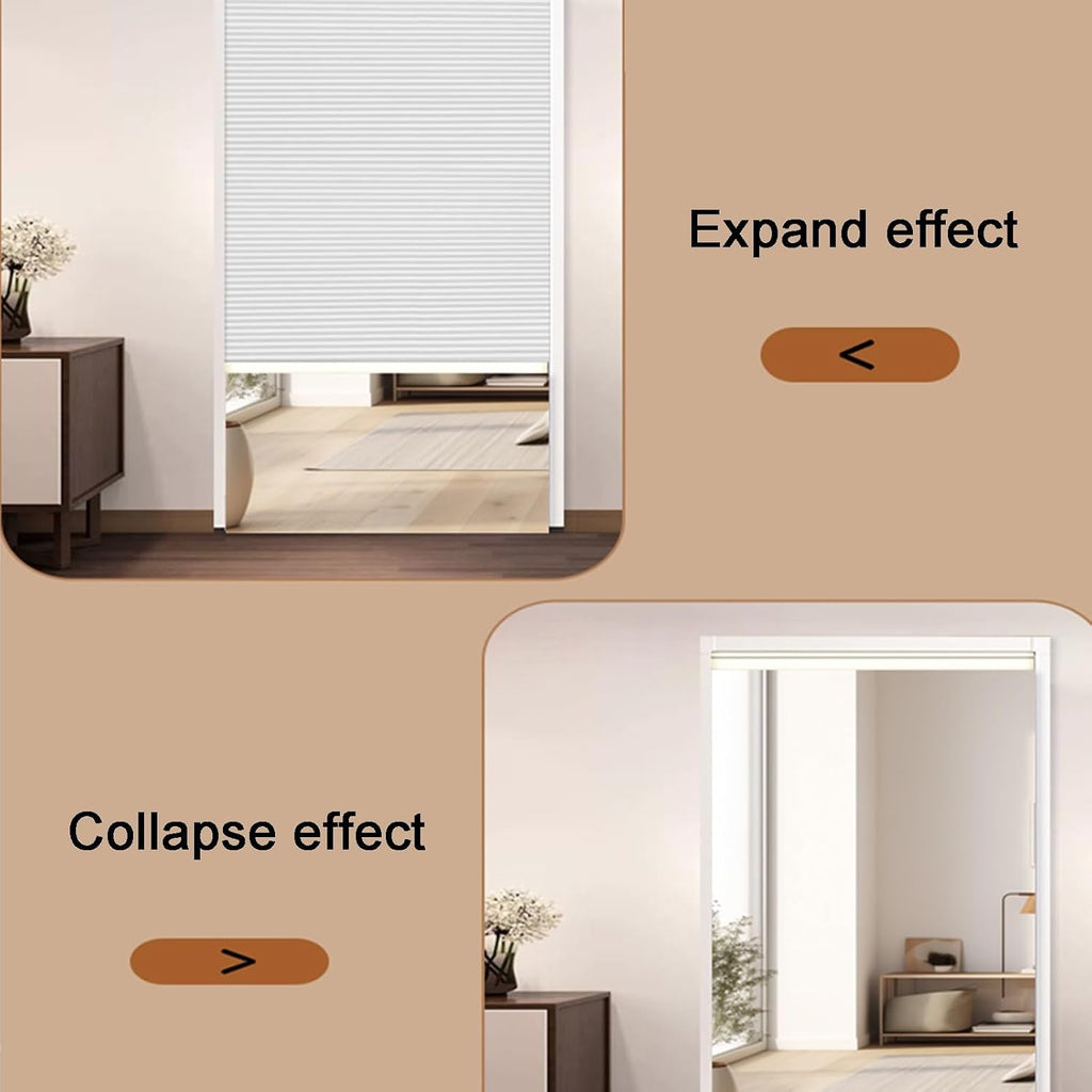 Interior Accordion Door, Sliding Closet Door with Aluminum Frame, Top Down Bottom Hallways Temporary Door for Bedroom, Bathroom(Yellow,50x180cm)