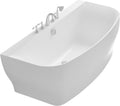 ANZZI Freestanding Tub 65', Oval, Stand Alone, Acrylic, Fiberglass Soaking Hot Tub in Glossy White with Built-in Bathtub Overflow & Drain for Bathroom (FT-AZ112)