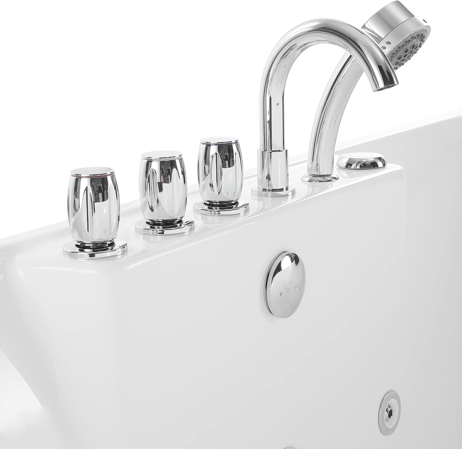 Empava 67' x 31.5' Freestanding Whirlpool Tub, 560W Stand Alone Jetted Bathtub, 70 Gallons, Rectangle,Ideal for Big-Boned or Busty Sizes,ETL Certified