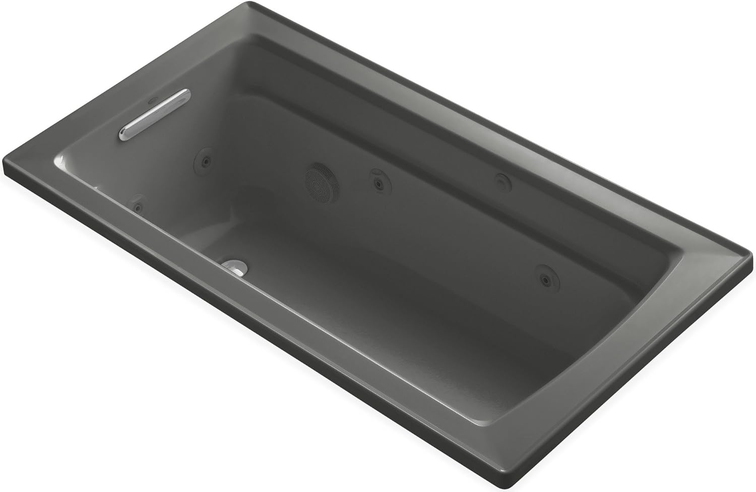 Kohler K-1122-H-58 Archer 5Ft Whirlpool with Comfort Depth Design and Heat, Thunder Grey