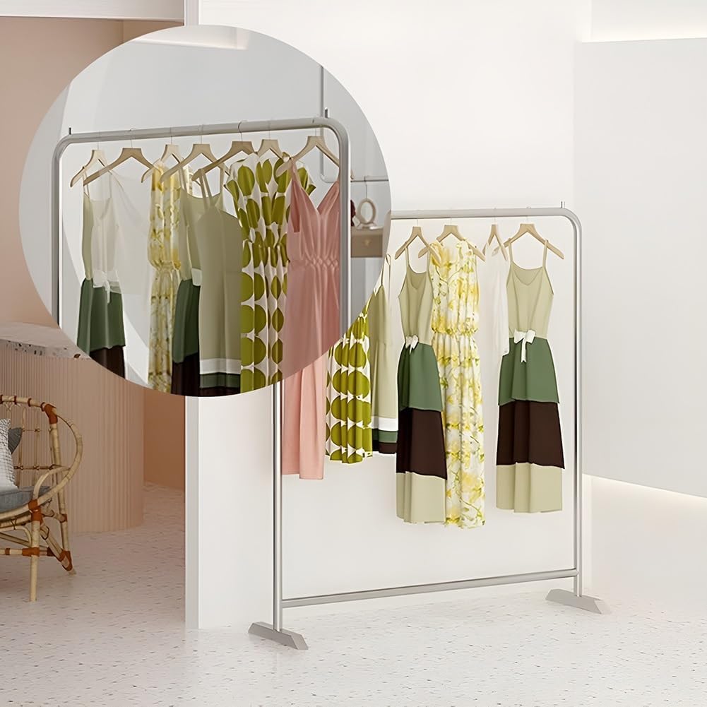 Simple Clothing Rack Max Load 176lbs Freestanding Stainless Steel Shop Garment Rack, Easy to Assemble(80 x 40 x 150 cm)