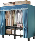 Foldable Heavy Duty Covered Garment Rack,Large Portable Armoire Wardrobe Closet,Portable Wardrobe Closet for Hanging Clothes,One Piece Folding Design(87X48X170CM)