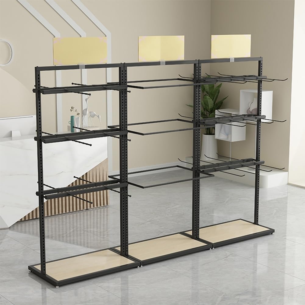 Clothing Store Underwear Rack, Metal Retail Storage Shelves for Bra Swimwear Lingerie Shorts Phone Cases, Freestanding Boutiques Retail Display Stand，White 60x40x135cm