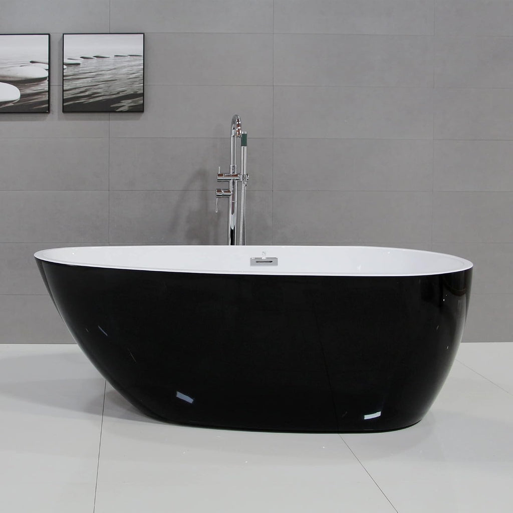 Dowell 074 Luxury Contemorary High Grade Acrylic FREE STANDING Bathtub Modern New (63'x30-3/4'x22-7/8' Black)