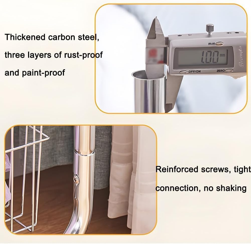 Stainless Steel Clothes Rail, Garment Rack Heavy Duty Clothing Rack on Wheels, Freestanding Single Rail Coat Rack, for Bedrooms and Boutiques(78x42x145 cm)