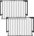 Cumbor 2 Pack 29.2-43' No Bottom Bar Baby Gate for Stairs, 2-in-1 Auto Close Dog Gate Indoor, Hardware Mounted Pet Gate for Doorways with Large Walk Thru Door, Child-Proof Safety Gate for Kids (Black)