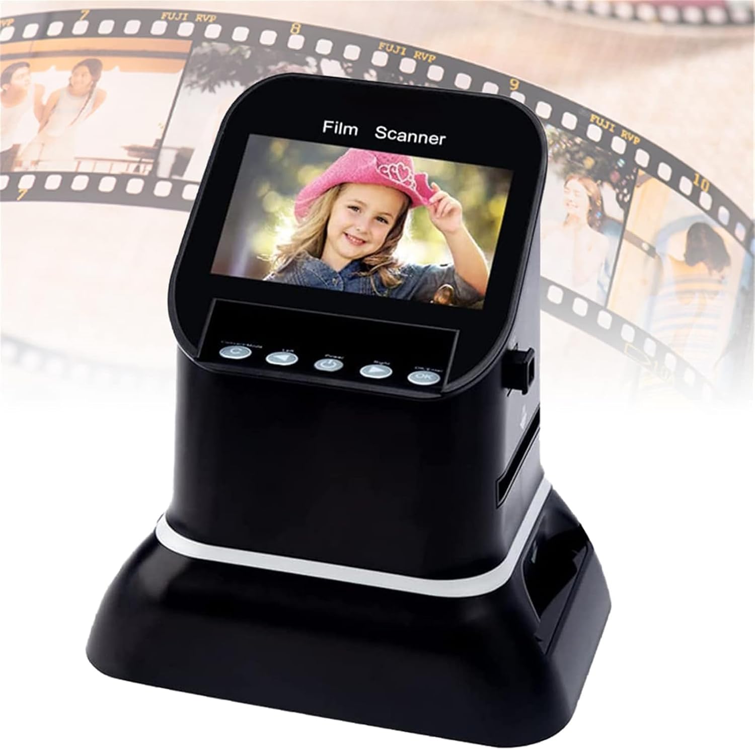High Resolution 120 Film Scanner 22 Mega Pixels Slide Negative Photo Scanner Digital 35mm 135 126KPK Film Converter 4.3' LCD