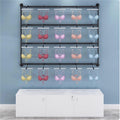 Wall-Mounted Underwear Display Stand, Clothing Store Boutiques Retail Lingerie Garment Rack, Metals, Commercial Shelves Clothes Rod, for Lingerie Socks Bra Panties(Black,90 * 120cm)