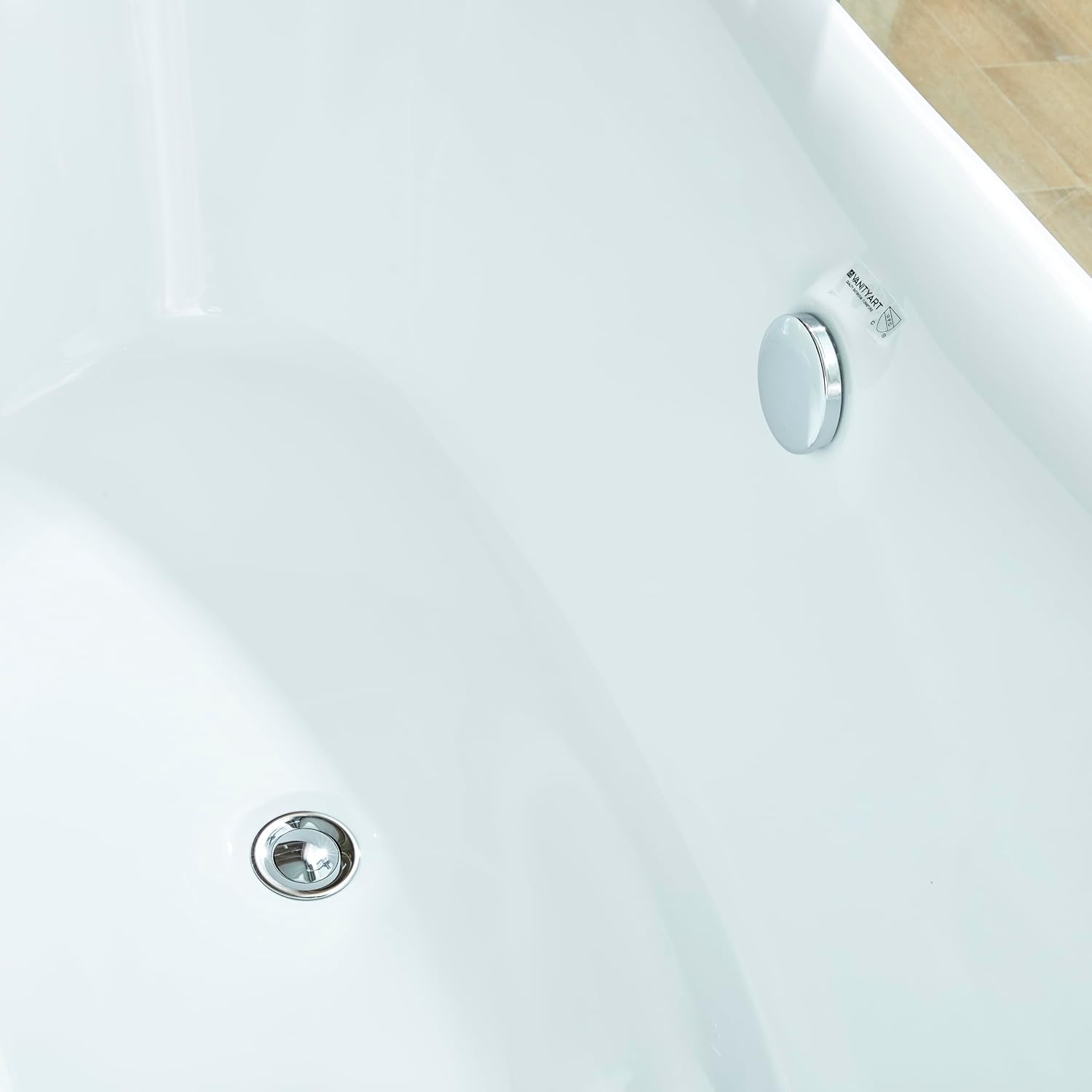 HomeBeyond 68 Inch Free Standing Bathtub | Acrylic Freestanding Soaking Tub deal for Spa-Like Baths, Modern Bathroom Stand Alone Tub Suitable for Couples, Singles, and Families, White