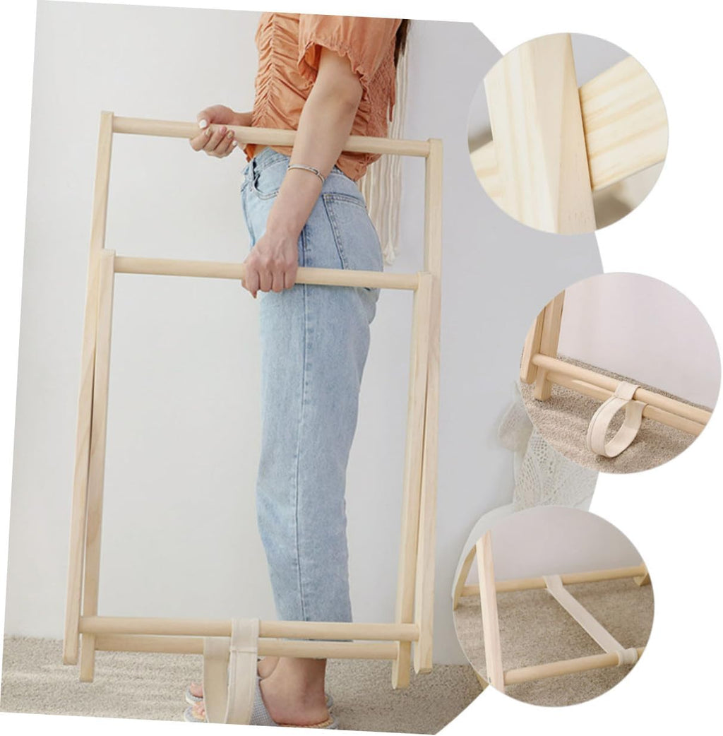 ERINGOGO Wooden Clothes Rack Coat Stand with Practical Storage Shelf, Freestanding Garment Rack for Bedroom Entryway, Sturdy Solid Wood Clothes Hanging Organizer