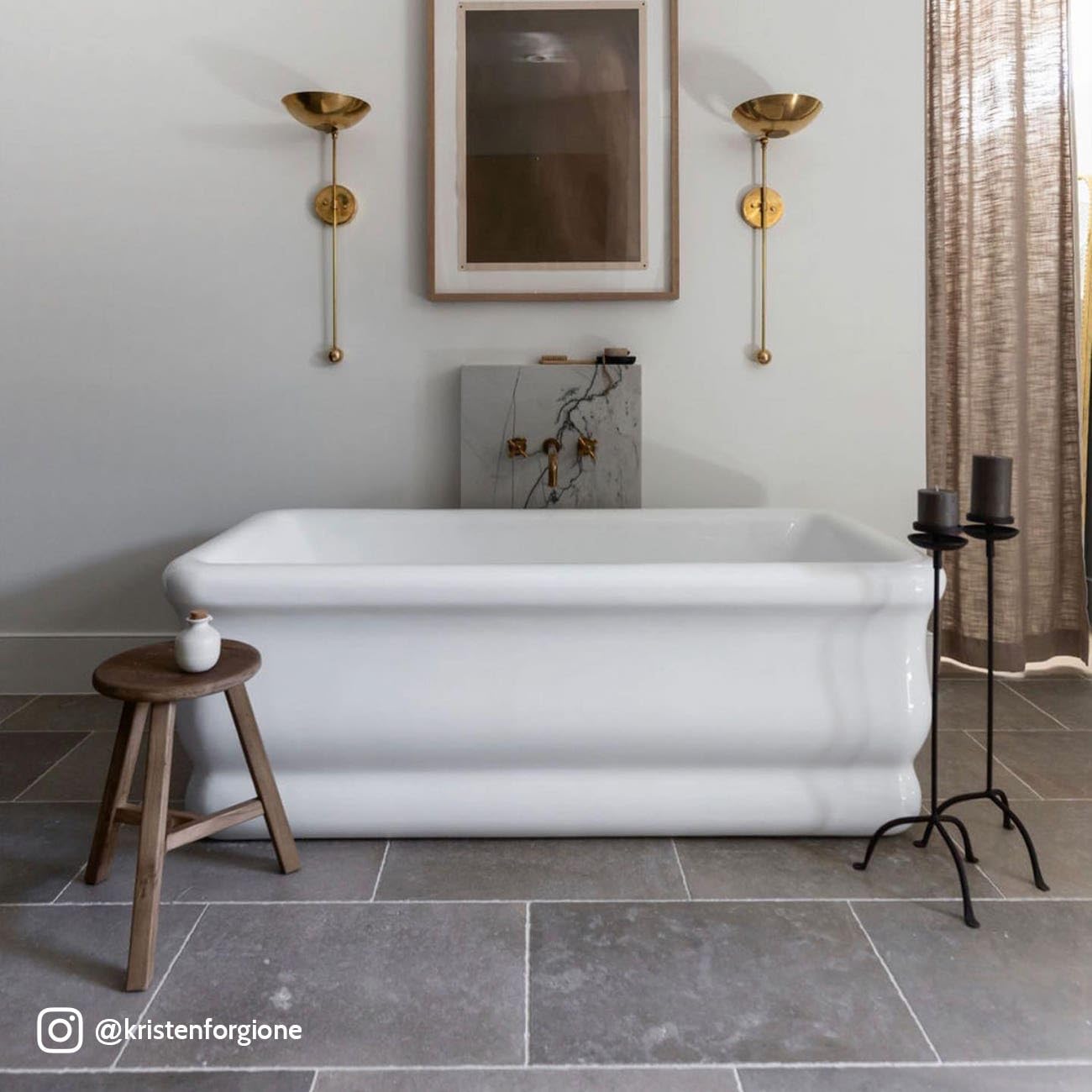 Vintage Tub & Bath Brighton 59 Inch Acrylic Double Ended Freestanding Tub - No Faucet Drillings