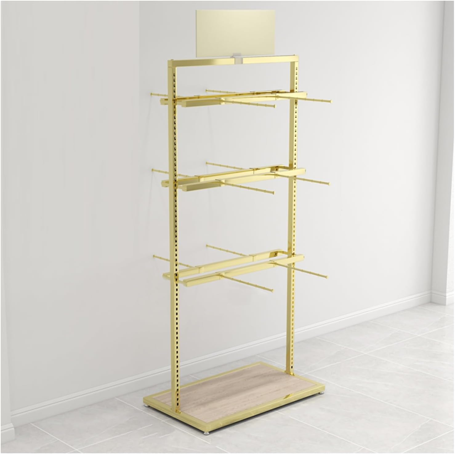 Underwear Display Stands,Freestanding Clothing Store Boutiques Retail Lingerie Garment Rack,Metals Lingerie Stand Shelves,for Socks Bra Panties(Color 3,60 X 40 X 135cm)
