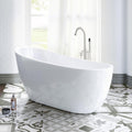 WOODBRIDGE B-0006 54' Modern Acrylic Freestanding Bathtub, with Brushed Nickel Drain and Overflow, B0006/Bat-1507, 54' Bathtub I