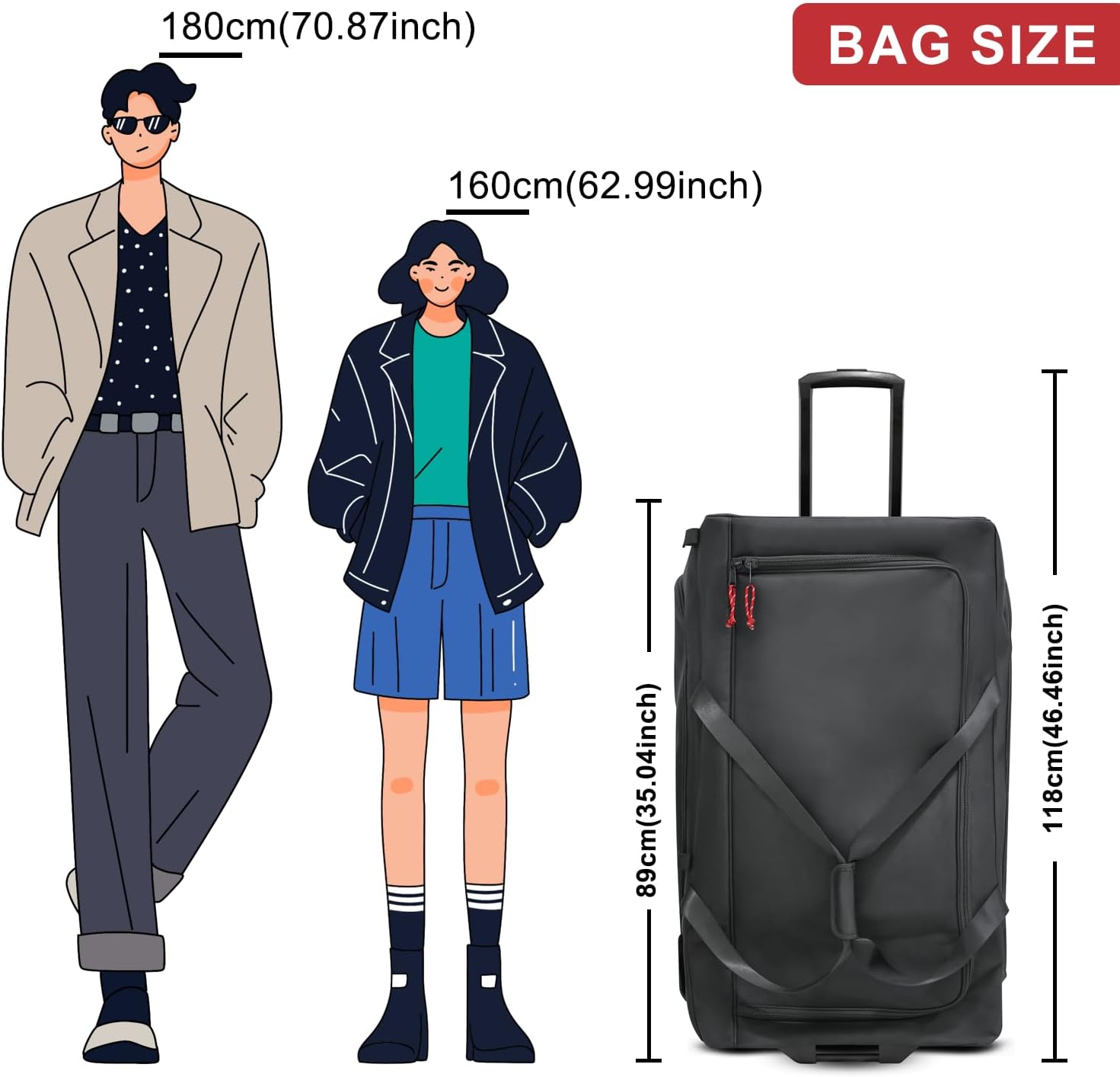 GY 185L 35' Rolling Duffle Bag Large Hockey Bag With Wheels For Sports Gym Travel Baseball Basketball Soccer Football Equipment For Team Coaches/Catchers/Youth/Adults /1680d Waterproof Fabric