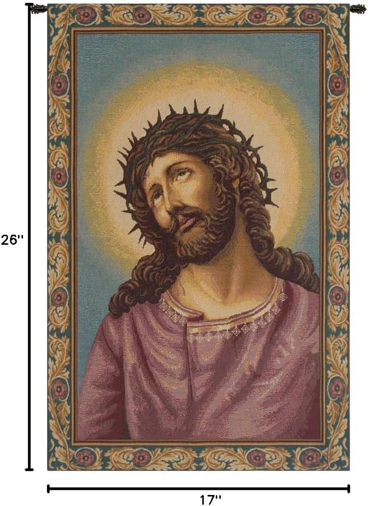 Charlotte Home Furnishings Inc. Christ's Thorns Coronation Italian Tapestry Wall Hanging 26 X 17 Inch Viscose Cotton And Polyester Blend Wall Art Perfect For Wall Decor By Guido Reni