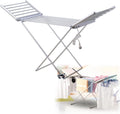 Clothes Airer Dryer 18 Bars Drying Rails Electric 220W Heated Drying Rack Collapsible Stainless Steel Garment Laundry Racks Clothes Horse Efficient Saves Energy