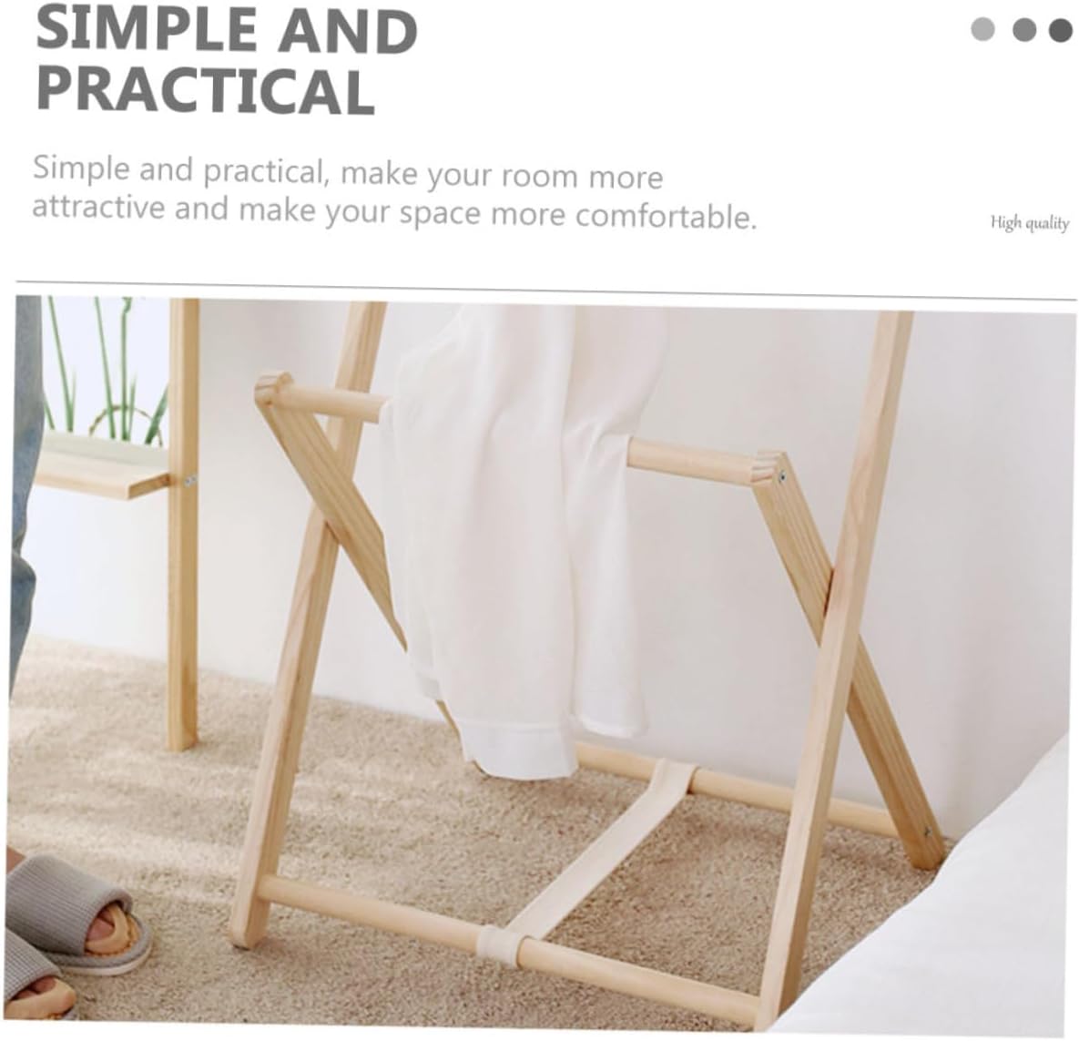 ERINGOGO Wooden Clothes Rack Coat Stand with Practical Storage Shelf, Freestanding Garment Rack for Bedroom Entryway, Sturdy Solid Wood Clothes Hanging Organizer